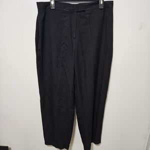 Lauren Ralph Lauren Pants Womens 16 Black 100% Silk Straight Leg Side Zip Flat